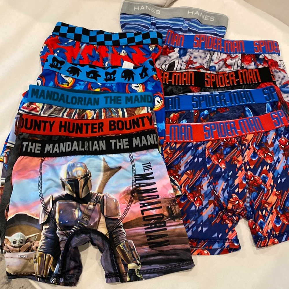 10 pair boys underwear. Barely worn. Size 6.